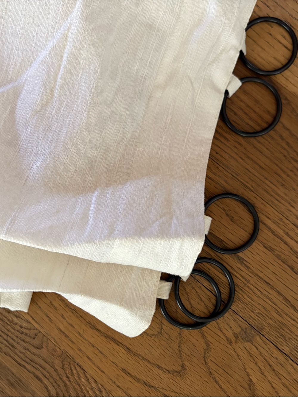 Pottery Barn 42x84” IVORY raw Silk cotton Drape single panel - Picture 4 of 8
